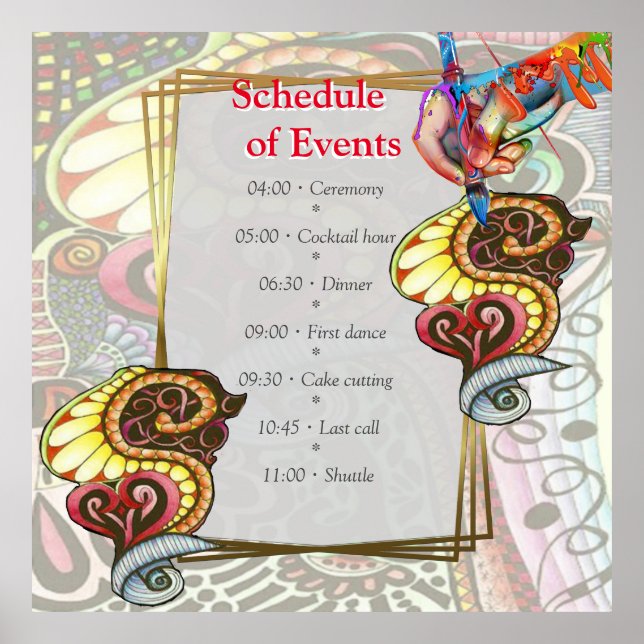 Cheerful Artist Party Doodle Creation Poster (Framsidan)