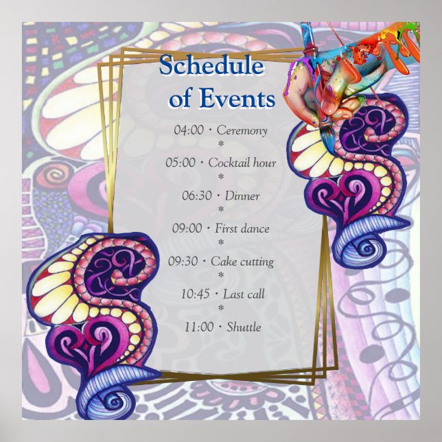 Cheerful Artist Party Doodle Creation Poster (Framsidan)