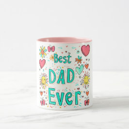 Cheerful Best Pappa någonsin Doodle Mugg