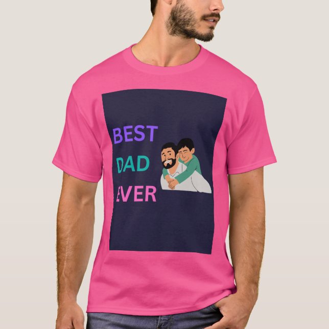 Cheerful "Best Pappa någonsin" Hug Graphic pappa t T Shirt (Framsida)