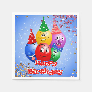 Cheerful Birthday Balloons Pappersservett