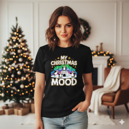 Cheerful Black Festive Penguin Igloo Christmas T Shirt