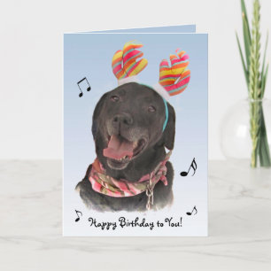 Cheerful Black Labrador Retriever Hund Birthday Kort