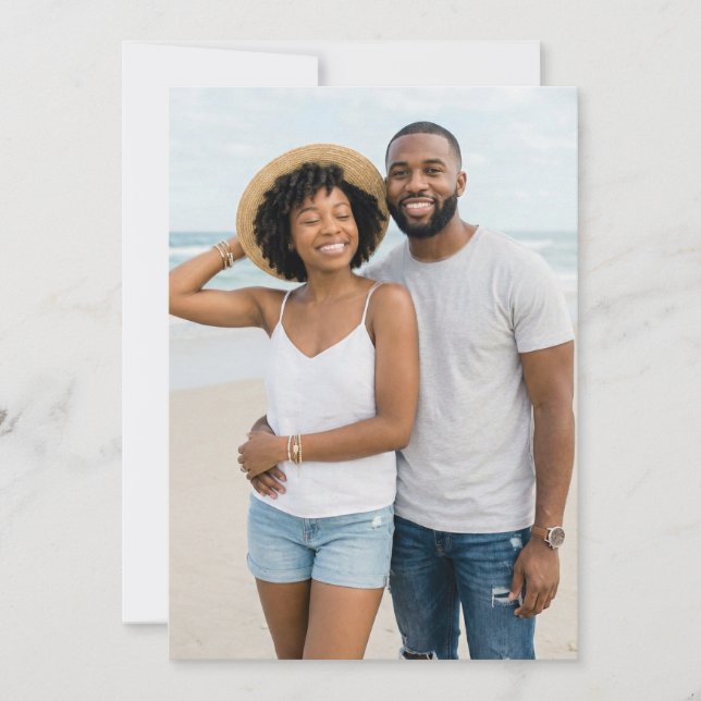 Cheerful Blue Beach Photo Inbjudningar (Framsida)
