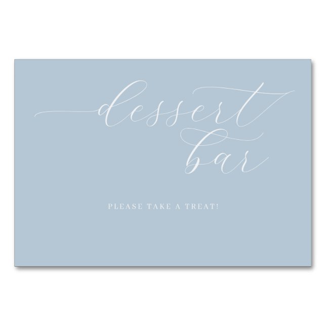Cheerful Blue Cursive Dessert Bar Sign Bordsnummer (Framsidan)