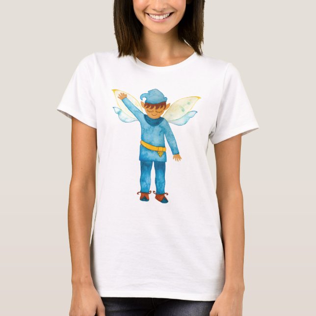 Cheerful Blue Elf T-Shirt (Framsida)