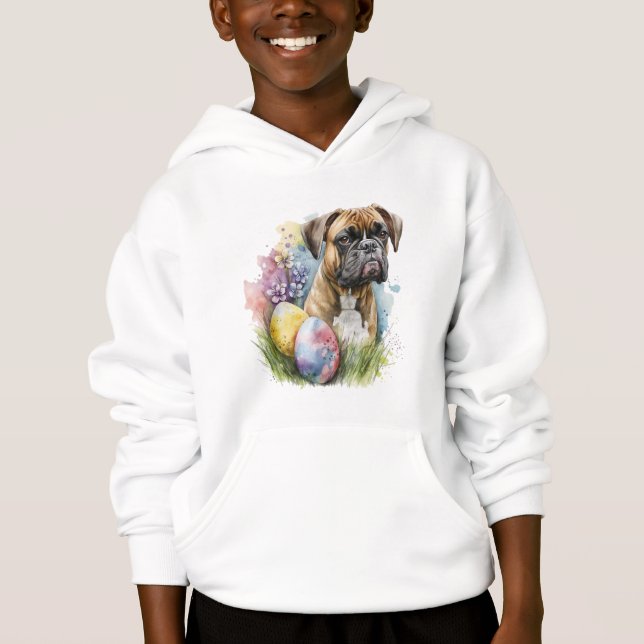 Cheerful Boxer Hund Påskägg, Glad påsk Boxer T Shirt (Framsida)