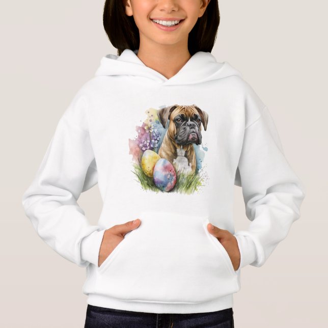 Cheerful Boxer Hund Påskägg, Glad påsk Boxer T Shirt (Framsida)