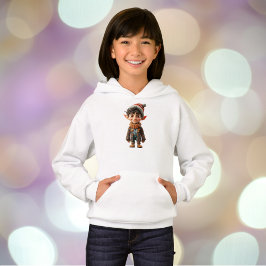 Cheerful Boy jul Elf Girl's Hoodie T Shirt