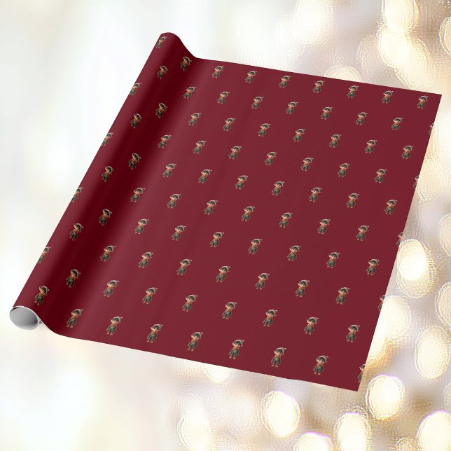 Cheerful Boy jul Elf Wrapping Papper Presentpapper (Skapare uppladdad)