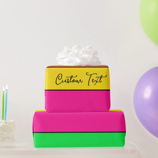 CHEERFUL BRIGHTLY FÄRGAD SOLID RAND ANPASSNINGSBAR PRESENTPAPPER (Festgåvor)