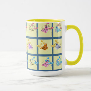 Cheerful Butterflies & Flowers Mugg