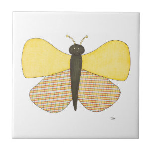 Cheerful Butterfly Art Tile-Erin Brie Art Ceramic Kakelplatta