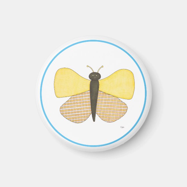 Cheerful Butterfly Magnet-Erin Brie Art Magnet (Framsidan)