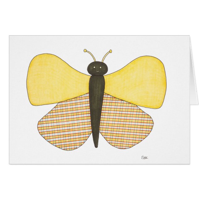 Cheerful Butterfly Notecard Hälsningskort (Framsidan Horizontal)