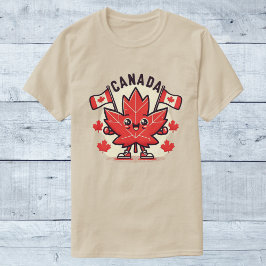 Cheerful Canada Flagga Maple Löv T Shirt