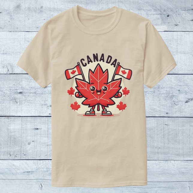 Cheerful Canada Flagga Maple Löv T Shirt (Skapare uppladdad)
