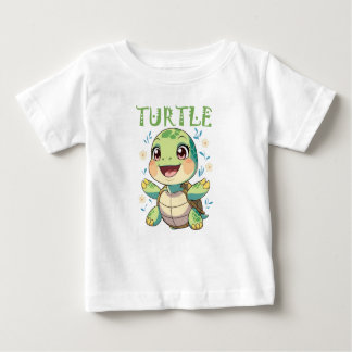 Cheerful Cartoon Turtle T Shirt