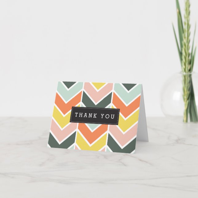 Cheerful Chevron by Origami Prints Tack Kort (Framsida)