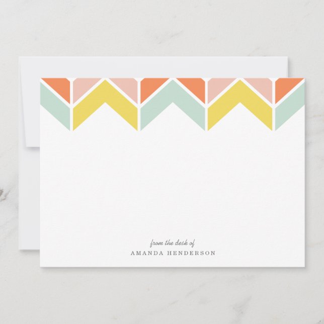 Cheerful Chevron Stationery Anteckningskort (Framsida)