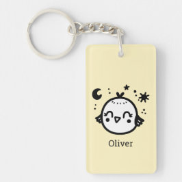 Cheerful Chick - Kawaii Bird Line Art"