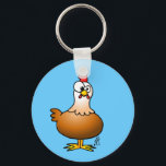 Cheerful Chicken Nyckelring<br><div class="desc">Kyckling på gården. Illustration från Ernest van Hout</div>