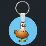 Cheerful Chicken Nyckelring<br><div class="desc">Kyckling på gården. Illustration från Ernest van Hout</div>