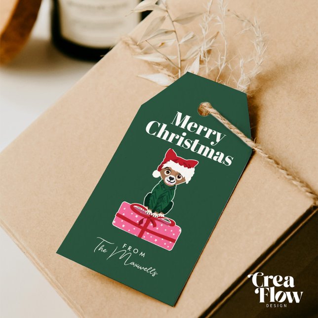 Cheerful Chihuahua-Hund - Jul Presentetikett (Skapare uppladdad)