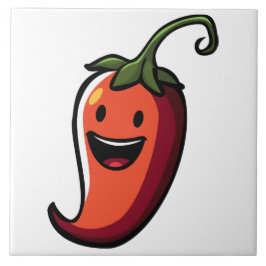 Cheerful Chili Pepper Kakelplatta