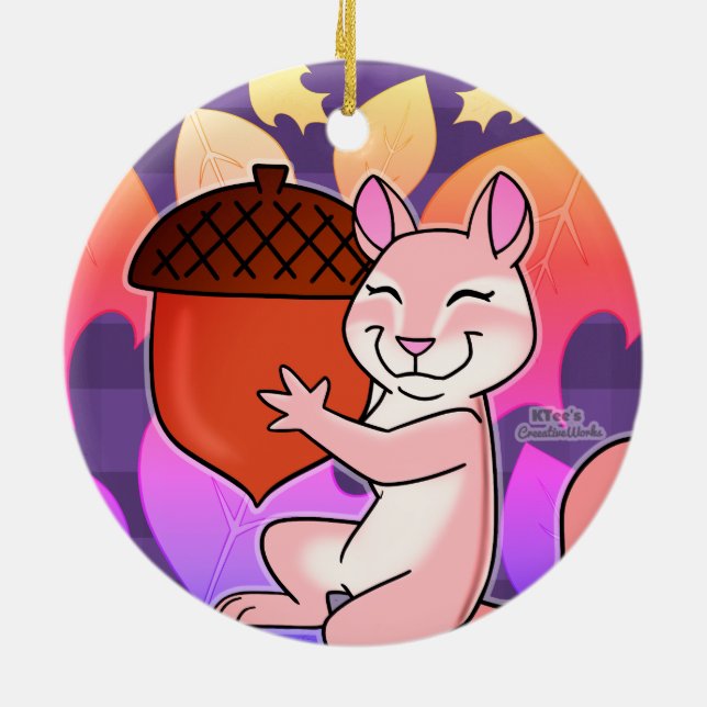 Cheerful Chipmunk - Julgransprydnad Keramik (Baksidan)