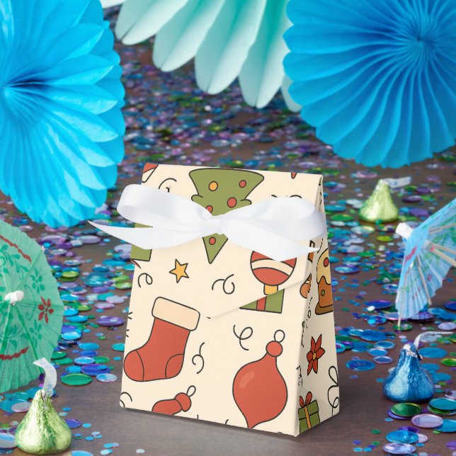 Cheerful Christmas Doodle Pattern Presentaskar (Part)