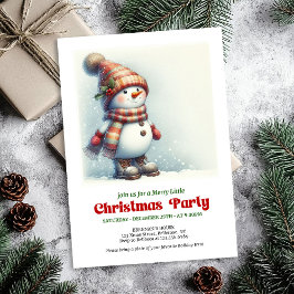 Cheerful Christmas snowman invite kids editable Inbjudningar