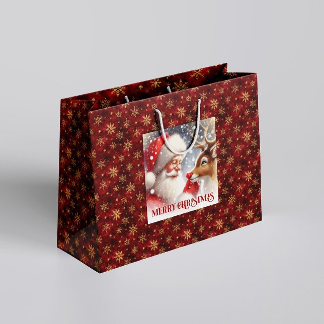 Cheerful Classic Santa and Red Nose Rudolph Bag (Cheerful Classic Santa and Red Nose Rudolph Bag)