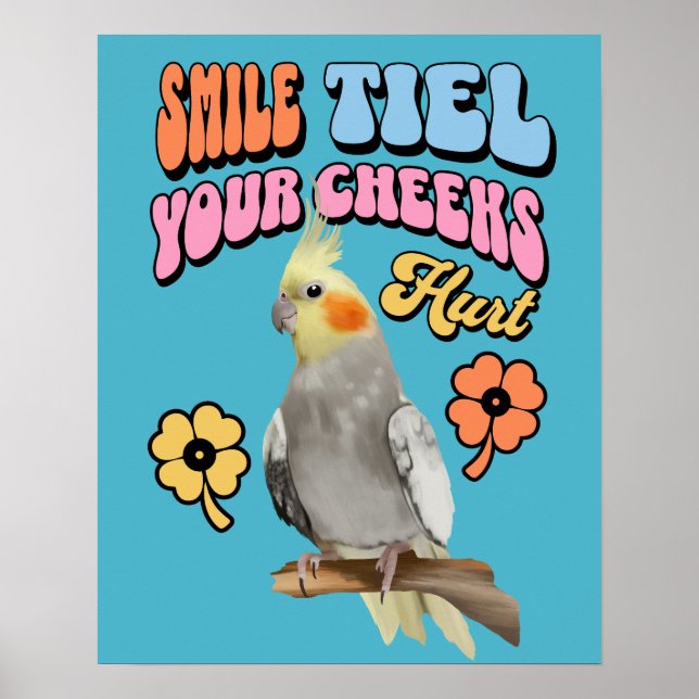 Cheerful Cockatiel Parrot Poster (Framsidan)