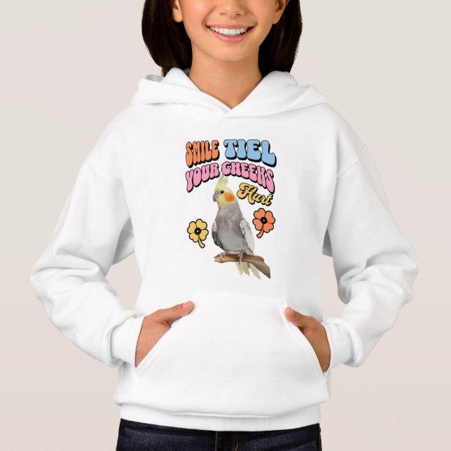 Cheerful Cockatiel Parrot T Shirt (Framsida)