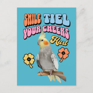 Cheerful Cockatiel Parrot Vykort