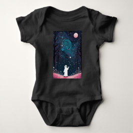 Cheerful Cosmic Ghost i Starlit Forest T Shirt