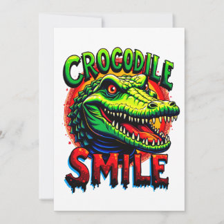 "Cheerful Crokodile Smile - Roligt and Whimsical Inbjudningar