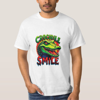"Cheerful Crokodile Smile - Roligt and Whimsical T Shirt