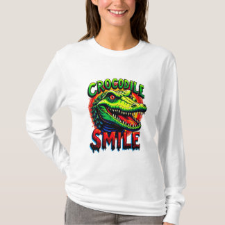 "Cheerful Crokodile Smile - Roligt and Whimsical T Shirt
