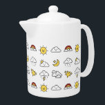 Cheerful Cute Weather Icon Mönster<br><div class="desc">Bekväma illustrerade väderikoner mönster med moln,  regnbågar,  leende sol och måne och stjärnor.</div>