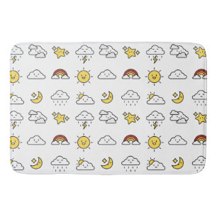 Cheerful Cute Weather Icon Mönster Badrumsmatta