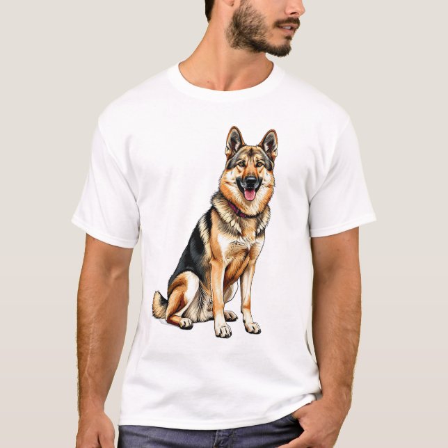 Cheerful Czechoslovakian Wolfdog Dog T Shirt (Framsida)