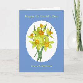 Cheerful Daffodils St David's Day Personlig Kort