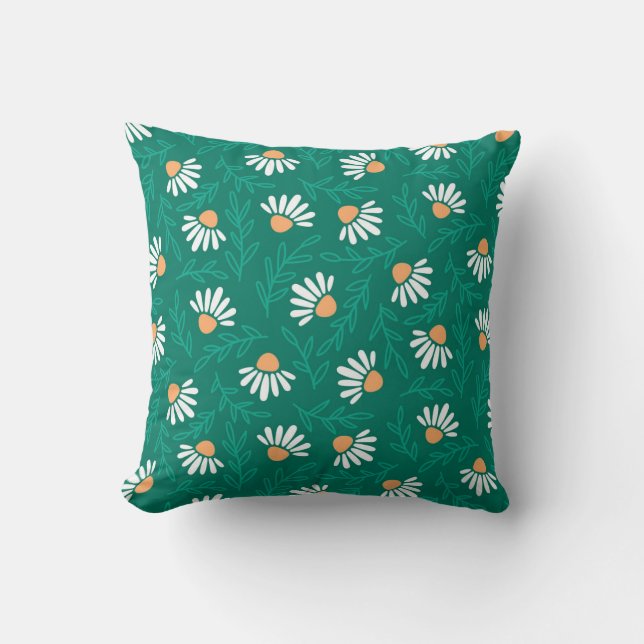 Cheerful Daisy Mönster Kudde (Framsida)