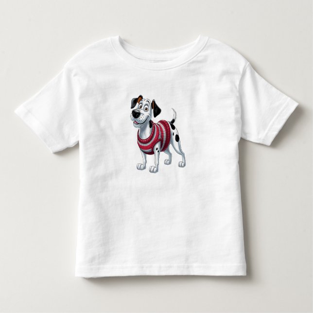 Cheerful Dalmatien i en Mysigt svater T Shirt (Framsida)