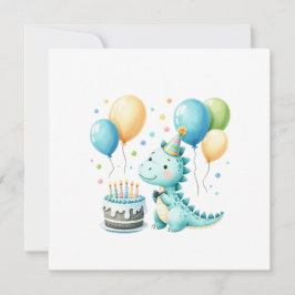Cheerful Dinosaur Birthday Card Julkort