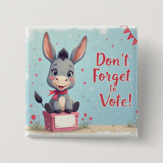 Cheerful Donkey Vote Reminder Knapp (Framsida)