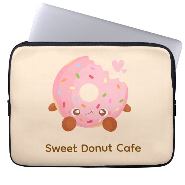 Cheerful Donut With Sprinkles Laptop Fodral (Framsidan)