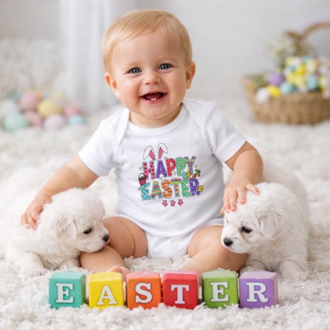 Cheerful Easter Artwork with Bunny Ears  T Shirt (Skapare uppladdad)